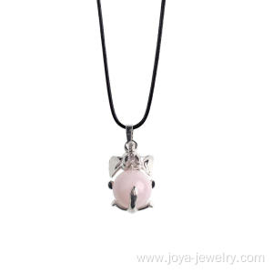 Stylish Jewelry Quartz Pearl Elephant Pendant Girls